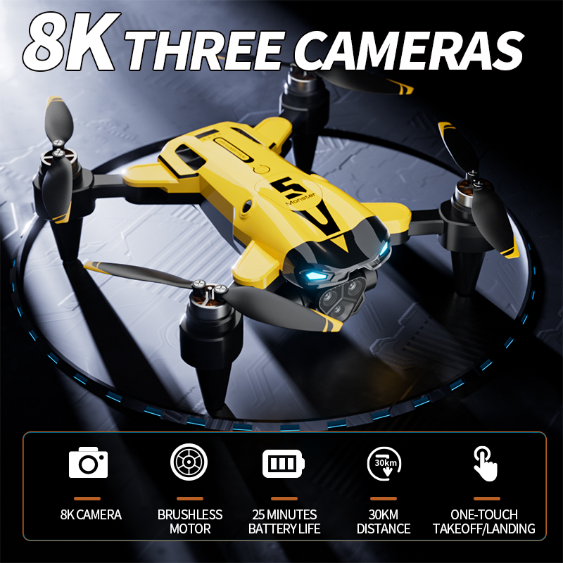 Drone Gimbal Brushless - Brushless RC Drone 8K Triple Camera
